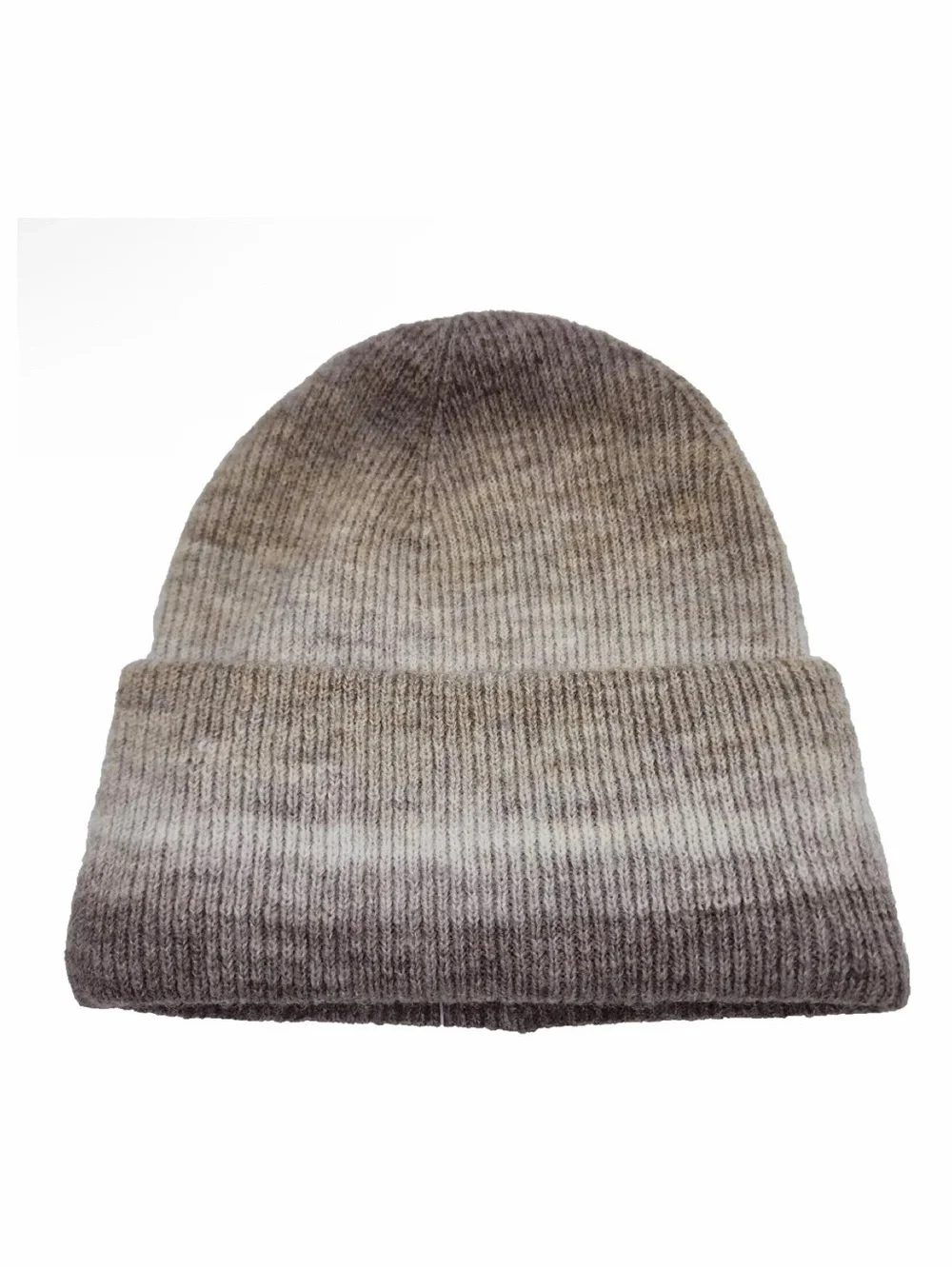 Aqua Space Dyed Wool Ribbed Knit Beanie Ha, $68 Retail